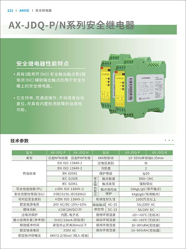 AX-JDQ-P/N安全繼電器彩頁